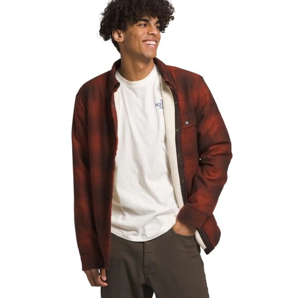 NEW THE NORTH FACE Fleece Lined Eco Insulated Campshire Shirt Brandy Brown 563mn - Picture 1 of 5